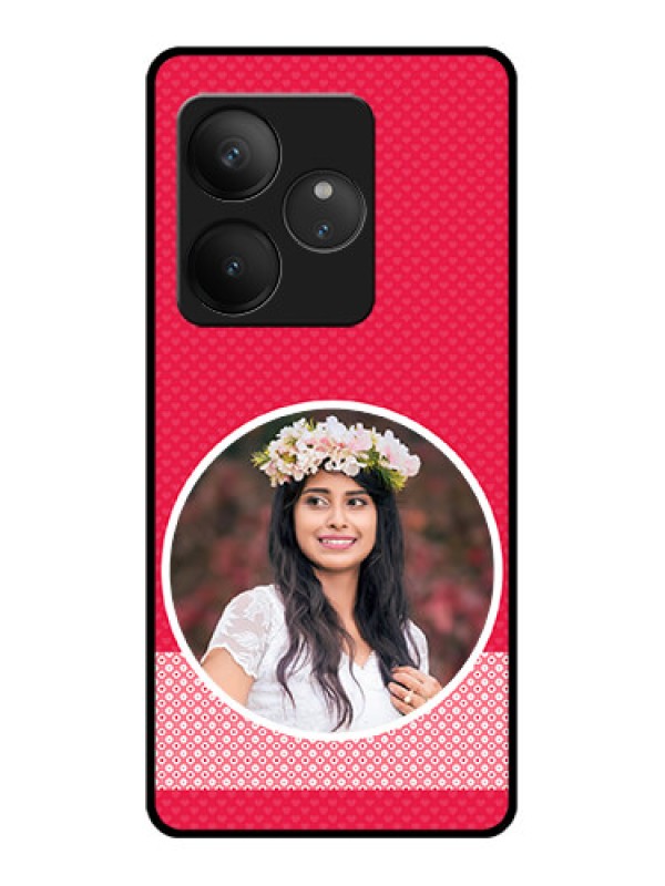 Custom Realme GT 6 Custom Glass Phone CasePink Color Pattern Design