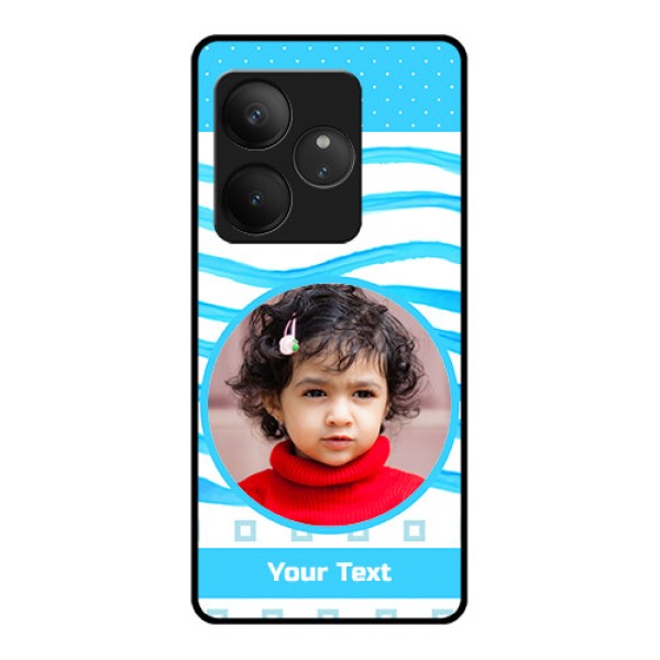 Realme GT 6 Custom Glass Phone CaseSimple Blue Case Design