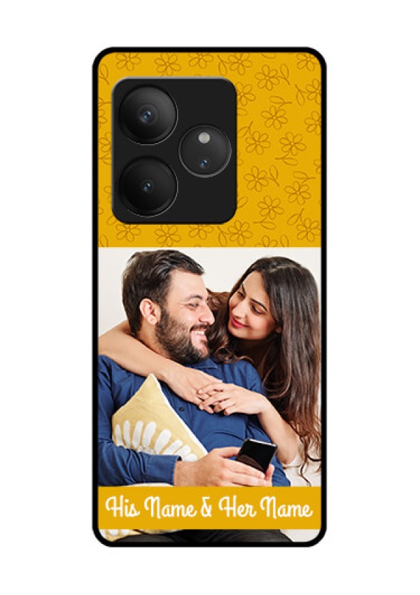 Realme GT 6 Custom Glass Phone CaseYellow Floral Design