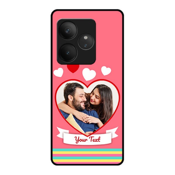 Realme GT 6 Custom Glass Phone CaseLove Shapes Doodle Design Realme GT 6 Custom Glass Phone CaseLove Shapes Doodle Design