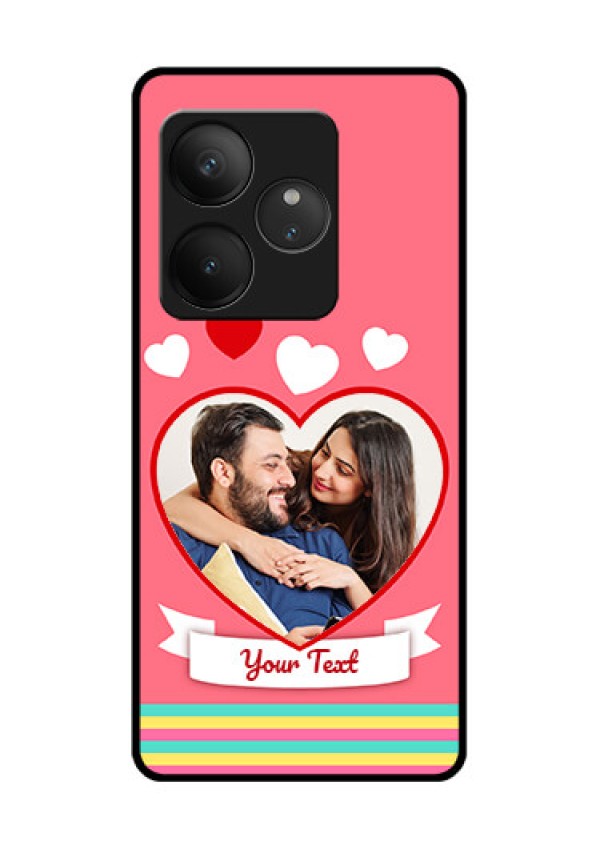 Realme GT 6 Custom Glass Phone CaseLove Shapes Doodle Design