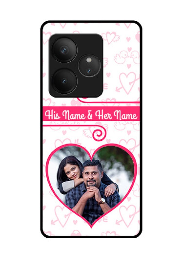 Realme GT 6 Custom Glass Phone CaseHeart Shape Love Design