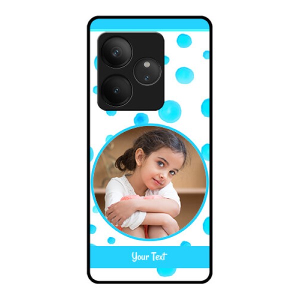 Realme GT 6 Custom Glass Phone CaseBlue Bubbles Pattern Design Realme GT 6 Custom Glass Phone CaseBlue Bubbles Pattern Design