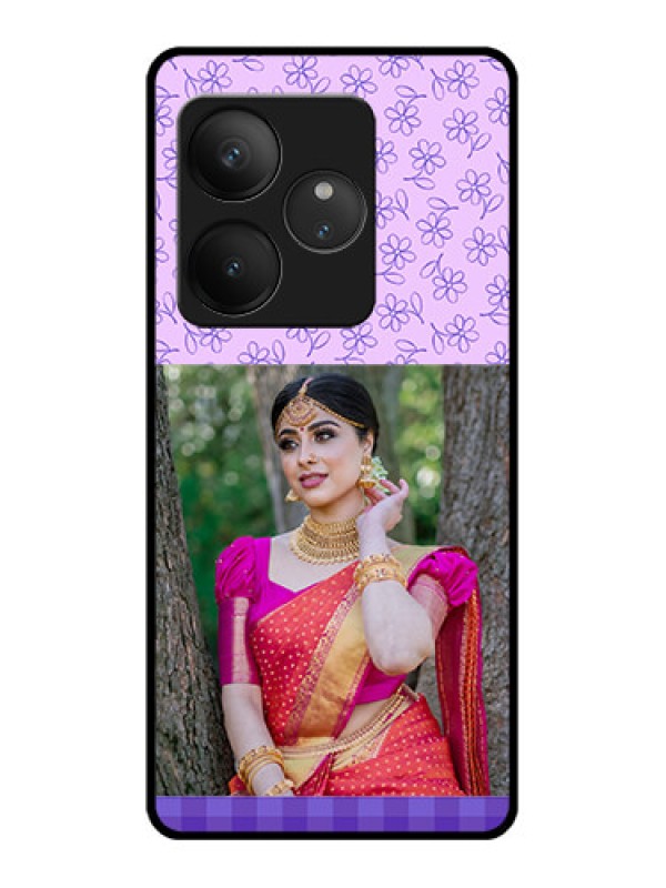 Custom Realme GT 6 Custom Glass Phone CasePurple Floral Design