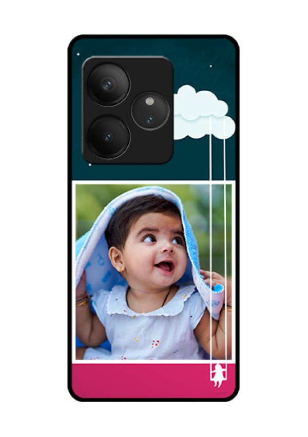 Realme GT 6 Custom Glass Phone CaseCute Girl With Cloud Design