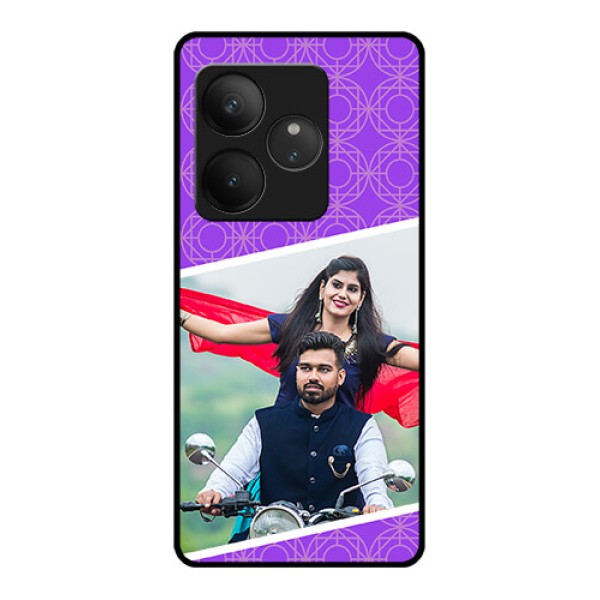 Realme GT 6 Custom Glass Phone CaseViolet Color Pattern Design