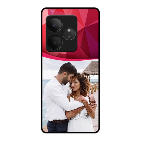 Realme GT 6 Custom Glass Phone CaseRed Abstract Design