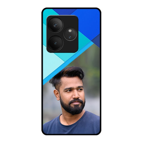 Realme GT 6 Custom Glass Phone CaseBlue Pattern Design
