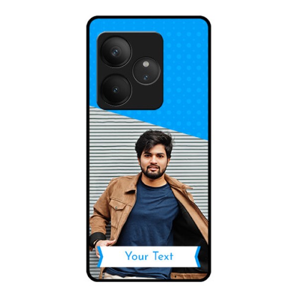 Realme GT 6 Custom Glass Phone CaseSimple Blue Color Design Realme GT 6 Custom Glass Phone CaseSimple Blue Color Design