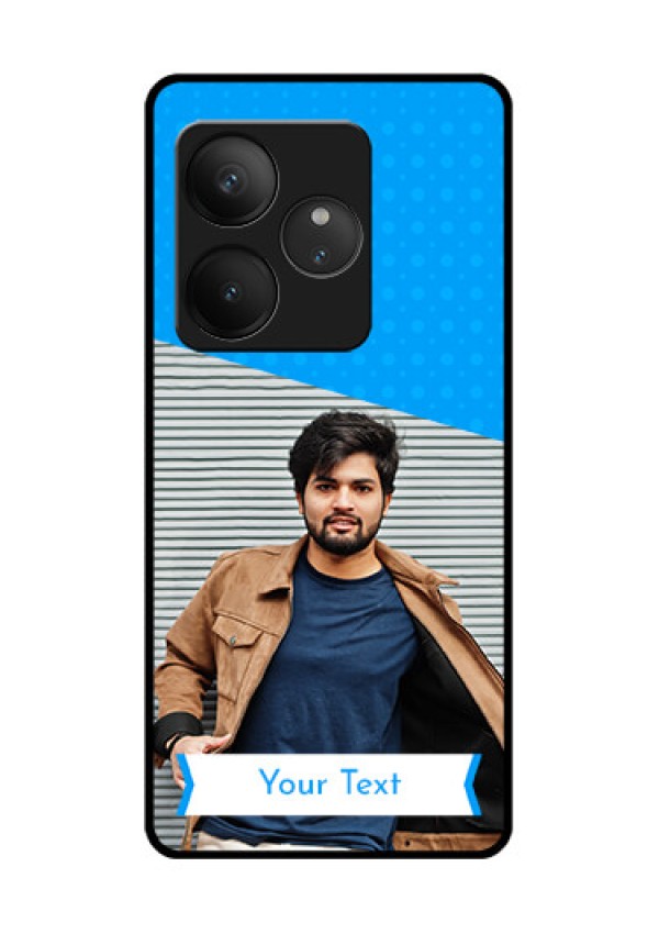 Realme GT 6 Custom Glass Phone CaseSimple Blue Color Design