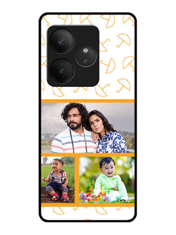 Custom Realme GT 6 Custom Glass Phone CaseYellow Pattern Design