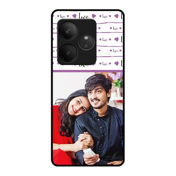 Realme GT 6 Custom Glass Phone CaseCouples Heart Design