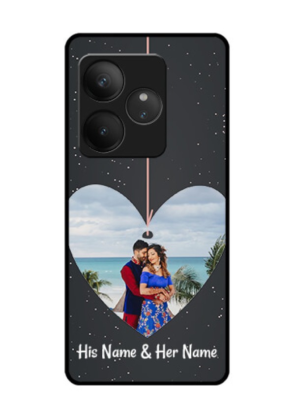 Realme GT 6 Custom Glass Phone CaseHanging Heart Design