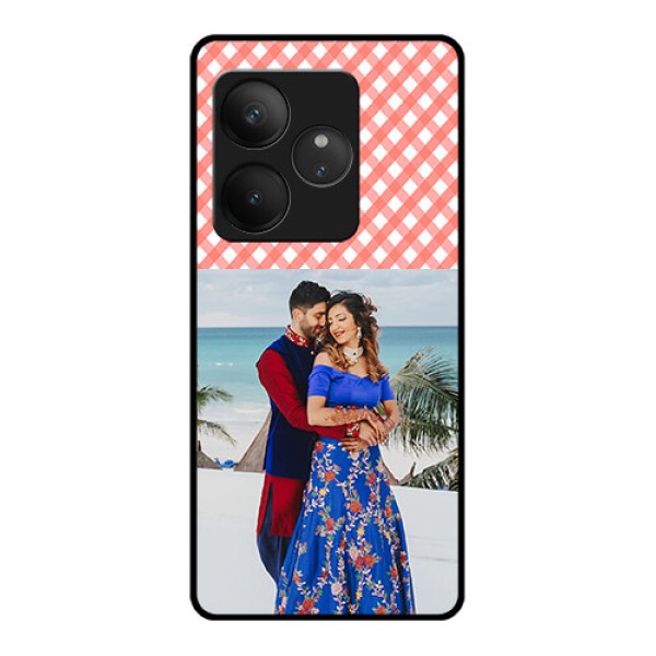 Realme GT 6 Custom Glass Phone CasePink Pattern Design