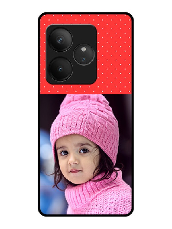 Custom Realme GT 6 Custom Glass Phone CaseRed Pattern Design