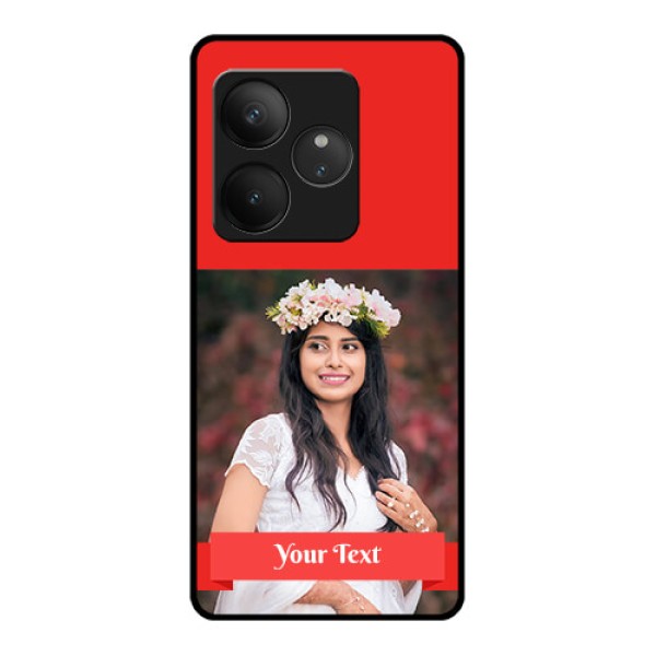 Realme GT 6 Custom Glass Phone CaseSimple Red Color Design