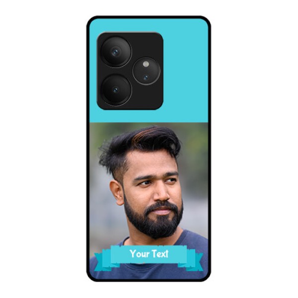 Realme GT 6 Custom Glass Phone CaseBlue Color Design Realme GT 6 Custom Glass Phone CaseBlue Color Design
