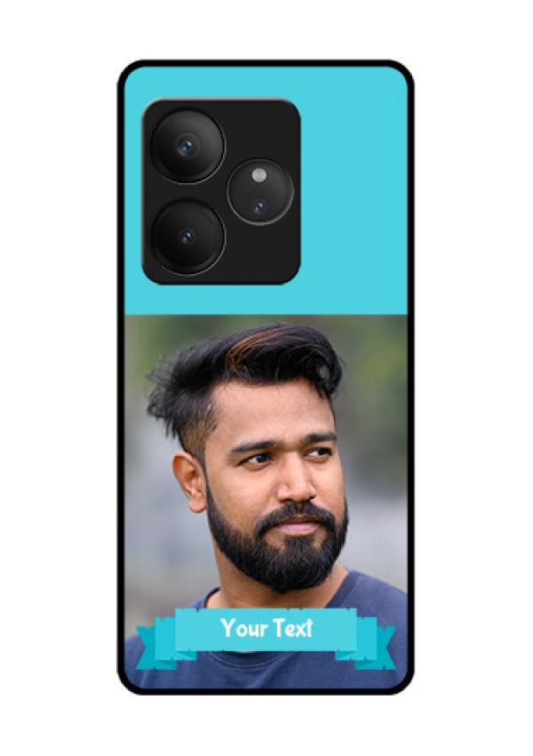 Realme GT 6 Custom Glass Phone CaseBlue Color Design