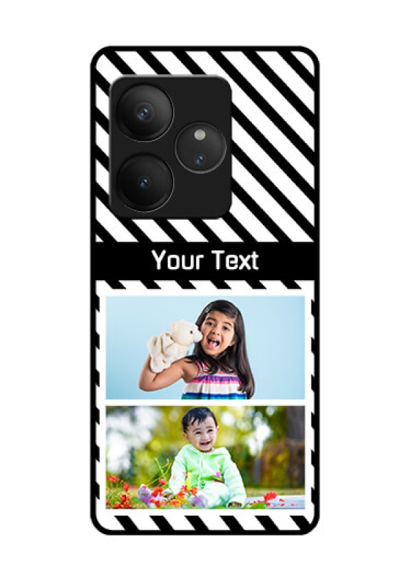 Realme GT 6 Custom Glass Phone CaseBlack And White Stripes Design