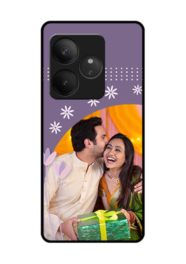 Realme GT 6 Custom Glass Phone CaseLavender Flowers Design