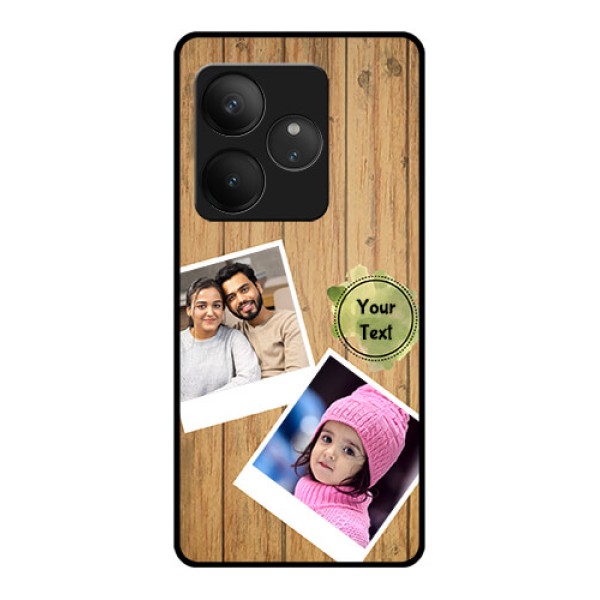 Realme GT 6 Custom Glass Phone CaseWooden Texture Design