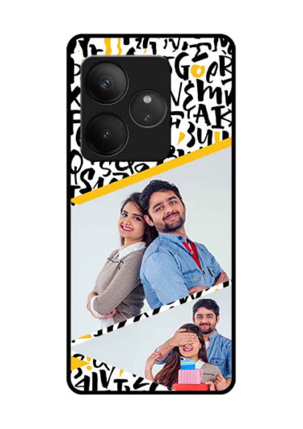 Realme GT 6 Custom Glass Phone CaseLetters Pattern Design