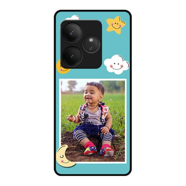 Realme GT 6 Custom Glass Phone CaseSmiley Kids Stars Design Realme GT 6 Custom Glass Phone CaseSmiley Kids Stars Design