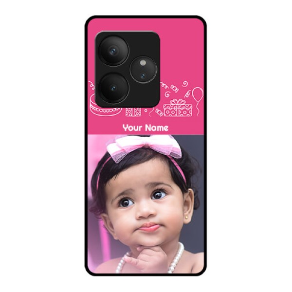Realme GT 6 Custom Glass Phone CaseWith Birthday Line Art Design Realme GT 6 Custom Glass Phone CaseWith Birthday Line Art Design
