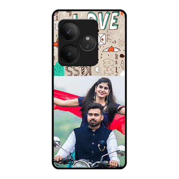 Realme GT 6 Custom Glass Phone CaseLove Doodle Pattern