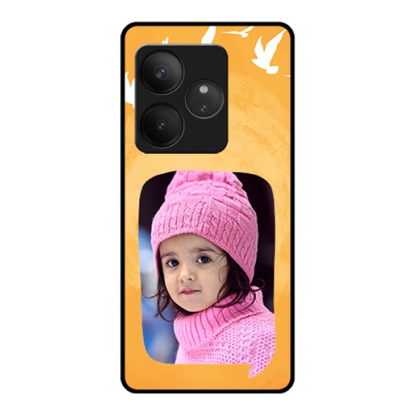 Realme GT 6 Custom Glass Phone CaseWater Color Design With Bird Icons Realme GT 6 Custom Glass Phone CaseWater Color Design With Bird Icons
