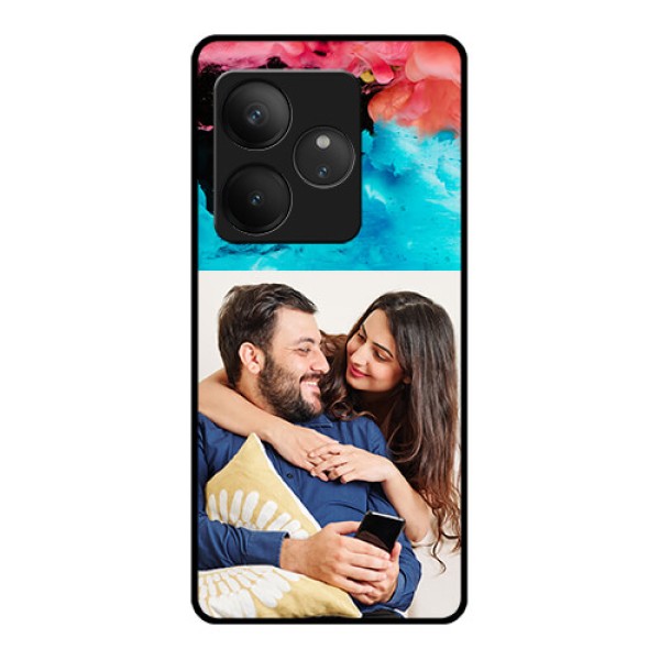 Realme GT 6 Custom Glass Phone CaseQuote With Acrylic Painting Design