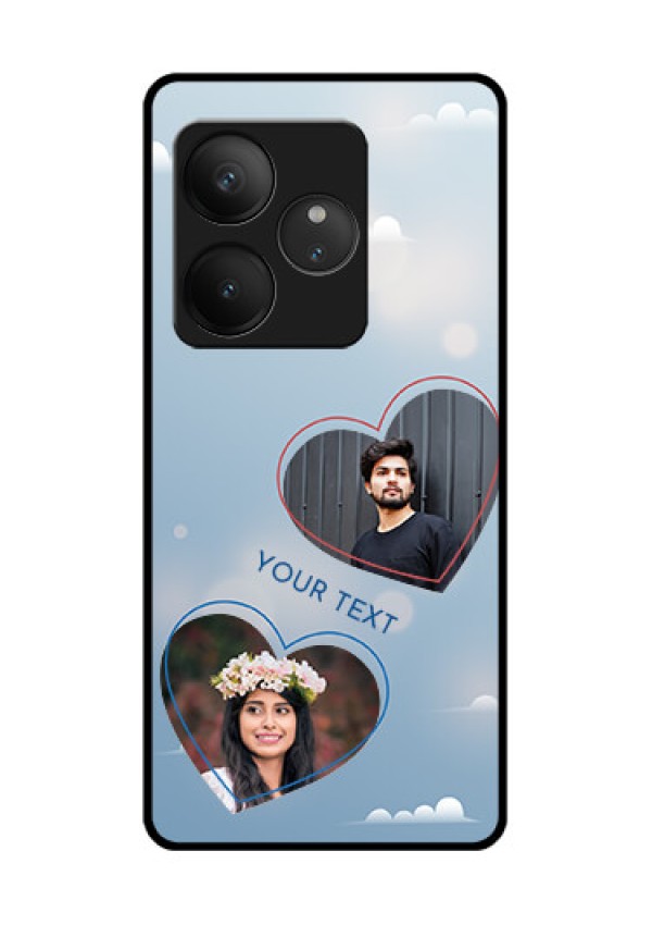 Realme GT 6 Custom Glass Phone CaseBlue Color Couple Design