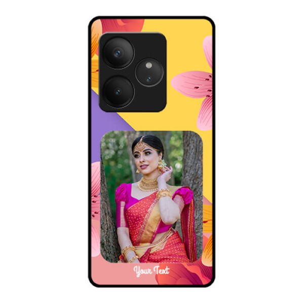 Realme GT 6 Custom Glass Phone Case3 Image With Vintage Floral Design Realme GT 6 Custom Glass Phone Case3 Image With Vintage Floral Design