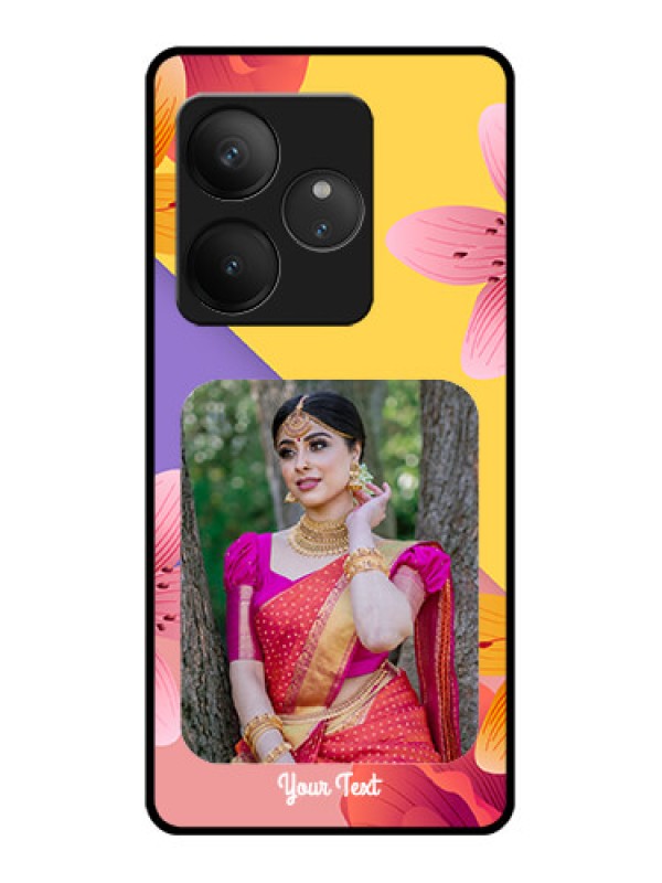 Custom Realme GT 6 Custom Glass Phone Case3 Image With Vintage Floral Design