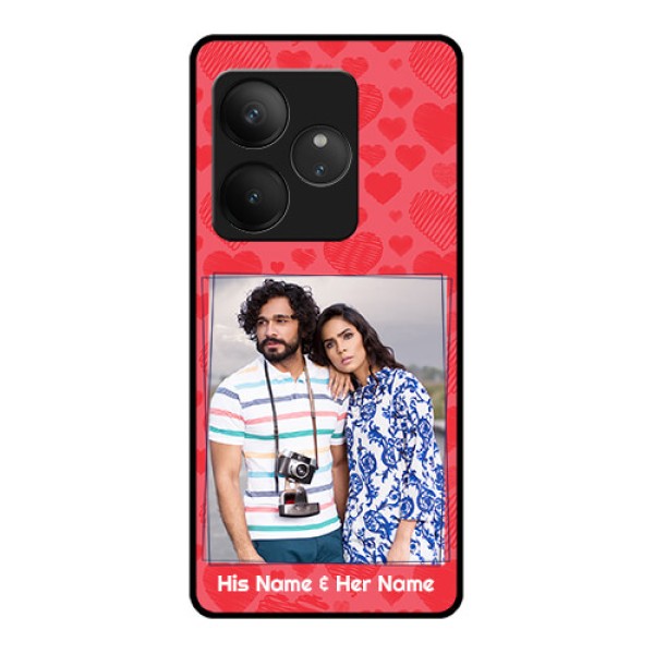 Realme GT 6 Custom Glass Phone CaseWith Red Heart Symbols Design Realme GT 6 Custom Glass Phone CaseWith Red Heart Symbols Design