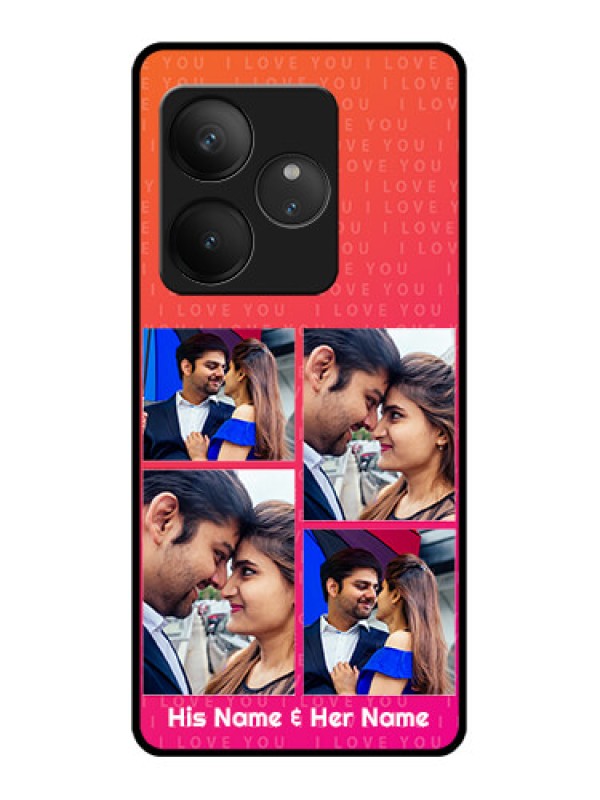 Custom Realme GT 6 Custom Glass Phone CaseI Love You Pink Design
