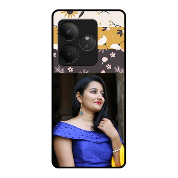 Realme GT 6 Custom Glass Phone CaseStylish Floral Design