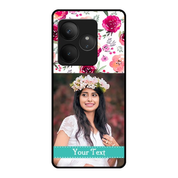 Realme GT 6 Custom Glass Phone CaseWater Colors Floral Design Realme GT 6 Custom Glass Phone CaseWater Colors Floral Design