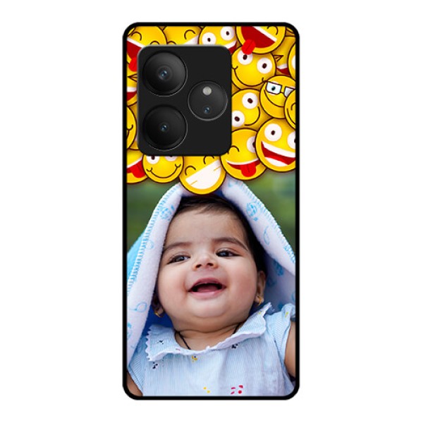 Realme GT 6 Custom Glass Phone CaseWith Smiley Emoji Design Realme GT 6 Custom Glass Phone CaseWith Smiley Emoji Design