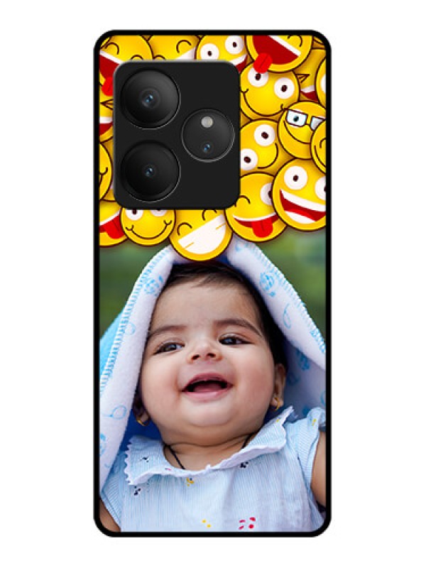 Custom Realme GT 6 Custom Glass Phone CaseWith Smiley Emoji Design