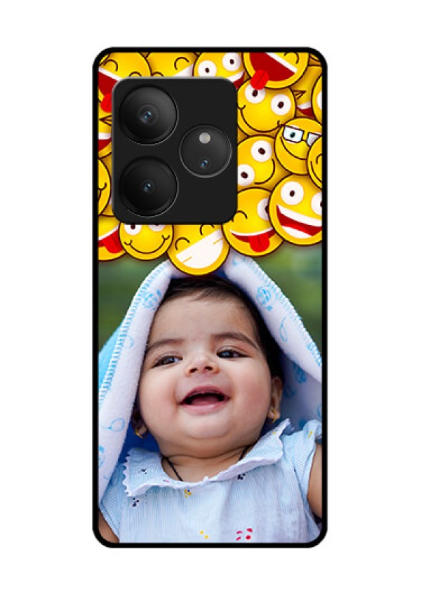 Realme GT 6 Custom Glass Phone CaseWith Smiley Emoji Design