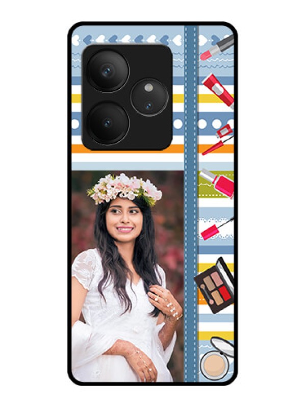 Custom Realme GT 6 Custom Glass Phone CaseMakeup Icons Design