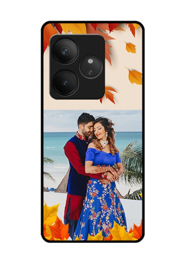 Realme GT 6 Custom Glass Phone CaseAutumn Maple Leaves Design