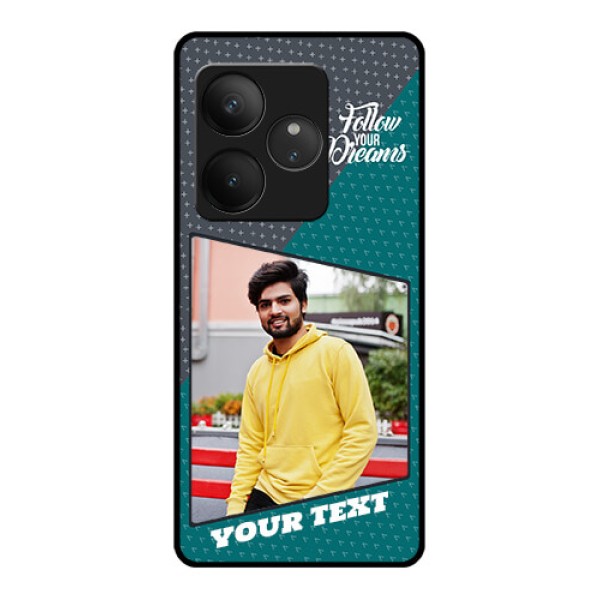 Realme GT 6 Custom Glass Phone CaseBackground Pattern Design With Quote Realme GT 6 Custom Glass Phone CaseBackground Pattern Design With Quote