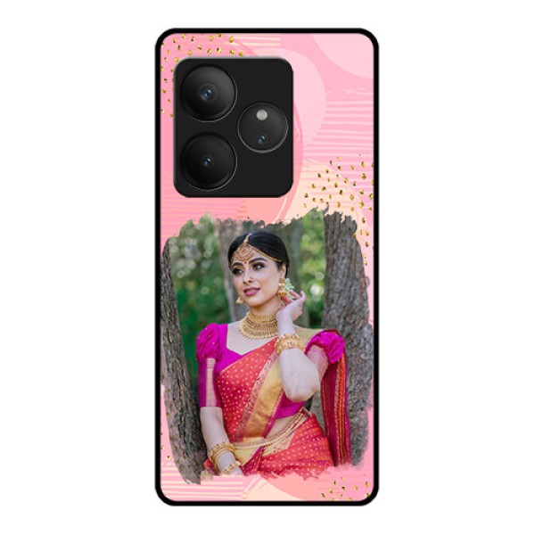 Realme GT 6 Custom Glass Phone CaseGold Glitter Splash Design Realme GT 6 Custom Glass Phone CaseGold Glitter Splash Design