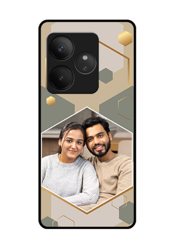 Realme GT 6 Custom Glass Phone CaseStylish Hexagon Pattern Design