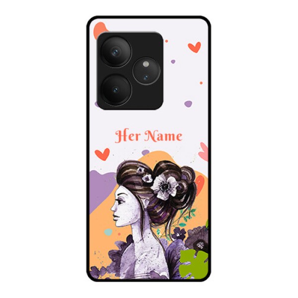 Realme GT 6 Custom Glass Phone CaseWoman And Nature Design Realme GT 6 Custom Glass Phone CaseWoman And Nature Design