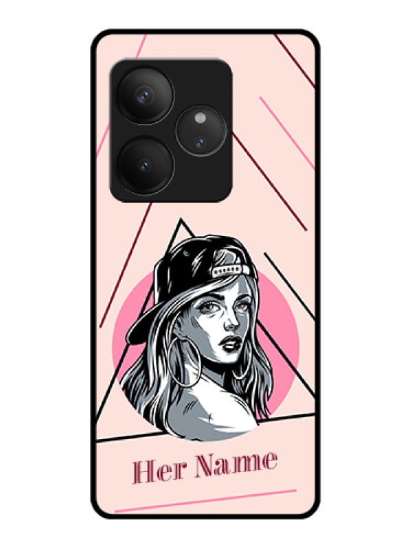 Custom Realme GT 6 Custom Glass Phone CaseRockstar Girl Design