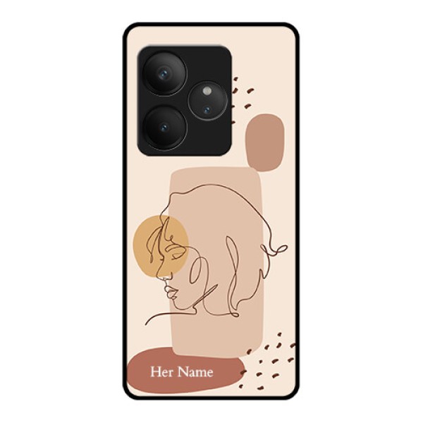 Realme GT 6 Custom Glass Phone CaseCalm Woman Line Art Design Realme GT 6 Custom Glass Phone CaseCalm Woman Line Art Design