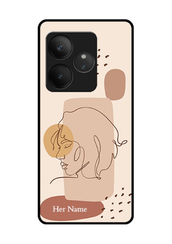 Realme GT 6 Custom Glass Phone CaseCalm Woman Line Art Design